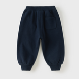 Dave&Bella Toddler Boys Navy/Dark Brown Simple Soft Elastic Waist Jogger Pants