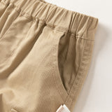 Dave&Bella Toddler Boys Khaki Simple Casual Loose Pocket Cargo Pants