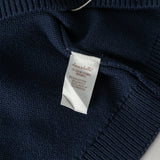 Dave&Bella Toddler Boys Navy Letter Jacquard V-neck Soft Cozy Cardigans