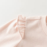 Dave&Bella Toddler Girls Pink Sweet Rabbit Print Cozy Soft Cotton T-Shirts