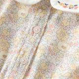 Dave&Bella Toddler Girls Yellow Floral Mock Two-Piece Doll Collar A-line Dress