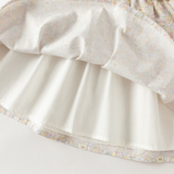 Dave&Bella Toddler Girls Yellow Floral Mock Two-Piece Doll Collar A-line Dress