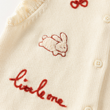 Dave&Bella Toddler Girls Beige Cute Jacquard Comfortable Soft Cotton Vests