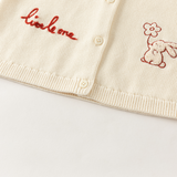 Dave&Bella Toddler Girls Beige Cute Jacquard Comfortable Soft Cotton Vests