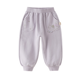 Dave&Bella Toddler Girls Grey/Purple Cute Print Comfortable Casual Soft Jogger Pants