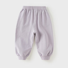 Dave&Bella Toddler Girls Grey/Purple Cute Print Comfortable Casual Soft Jogger Pants