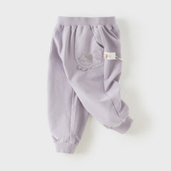 Dave&Bella Toddler Girls Grey/Purple Cute Print Comfortable Casual Soft Jogger Pants