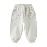 Dave&Bella Toddler Girls Grey/Purple Cute Print Comfortable Casual Soft Jogger Pants