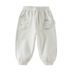 Dave&Bella Toddler Girls Grey/Purple Cute Print Comfortable Casual Soft Jogger Pants
