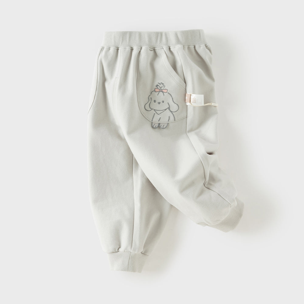 Dave&Bella Toddler Girls Grey/Purple Cute Print Comfortable Casual Soft Jogger Pants