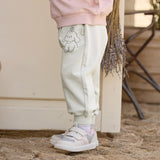 Dave&Bella Toddler Girls Grey/Purple Cute Print Comfortable Casual Soft Jogger Pants