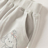 Dave&Bella Toddler Girls Grey/Purple Cute Print Comfortable Casual Soft Jogger Pants
