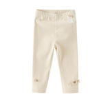Dave&Bella Toddler Girls Navy/Light Khaki Simple Versatile Fleece Leggings