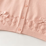 Dave&Bella Toddler Girls Pink/Red Cute Flutter Sleeve Cotton Soft Knitted Vests