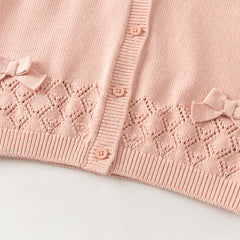 Dave&Bella Toddler Girls Pink/Red Cute Flutter Sleeve Cotton Soft Knitted Vests