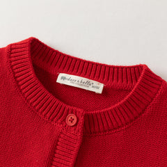 Dave&Bella Toddler Girls Pink/Red Cute Flutter Sleeve Cotton Soft Knitted Vests