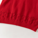 Dave&Bella Toddler Girls Pink/Red Cute Flutter Sleeve Cotton Soft Knitted Vests