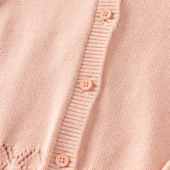 Dave&Bella Toddler Girls Pink/Red Cute Flutter Sleeve Cotton Soft Knitted Vests