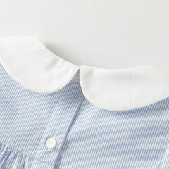 Dave&Bella Toddler Girls Blue Cute Rabbit Print A-line Dress-Style Cozy Cotton T-shirts