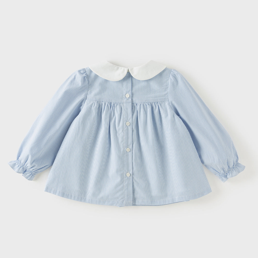 Dave&Bella Toddler Girls Blue Cute Rabbit Print A-line Dress-Style Cozy Cotton T-shirts