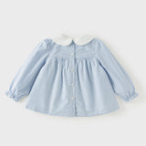 Dave&Bella Toddler Girls Blue Cute Rabbit Print A-line Dress-Style Cozy Cotton T-shirts