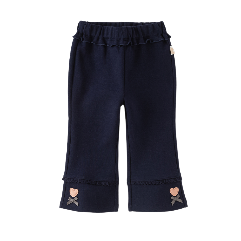 Dave&Bella Toddler Girls Navy Stretchy Simple Versatile Flared Pants