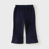 Dave&Bella Toddler Girls Navy Stretchy Simple Versatile Flared Pants