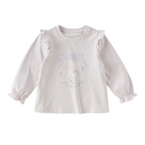 Dave&Bella Toddler Girls Purple Cute Sheep Print Cotton Soft Casual T-shirts