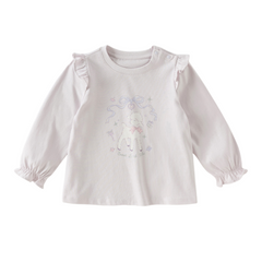 Dave&Bella Toddler Girls Purple Cute Sheep Print Cotton Soft Casual T-shirts