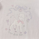 Dave&Bella Toddler Girls Purple Cute Sheep Print Cotton Soft Casual T-shirts