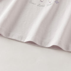 Dave&Bella Toddler Girls Purple Cute Sheep Print Cotton Soft Casual T-shirts