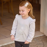 Dave&Bella Toddler Girls Purple Cute Sheep Print Cotton Soft Casual T-shirts