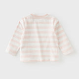 Dave&Bella Toddler Girls Pink White/Purple Striped Lovely Cotton Soft T-shirts