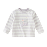 Dave&Bella Toddler Girls Pink White/Purple Striped Lovely Cotton Soft T-shirts