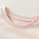 Dave&Bella Toddler Girls Pink White/Purple Striped Lovely Cotton Soft T-shirts