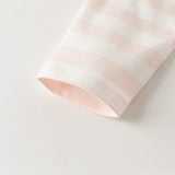 Dave&Bella Toddler Girls Pink White/Purple Striped Lovely Cotton Soft T-shirts