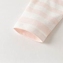 Dave&Bella Toddler Girls Pink White/Purple Striped Lovely Cotton Soft T-shirts