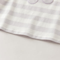 Dave&Bella Toddler Girls Pink White/Purple Striped Lovely Cotton Soft T-shirts