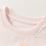 Dave&Bella Toddler Girls Pink Lovely Print Soft Daily Versatile Sweatshirts