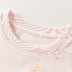 Dave&Bella Toddler Girls Pink Lovely Print Soft Daily Versatile Sweatshirts