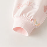 Dave&Bella Toddler Girls Pink Lovely Print Soft Daily Versatile Sweatshirts
