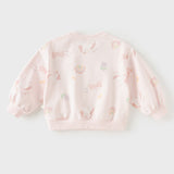 Dave&Bella Toddler Girls Pink Lovely Print Soft Daily Versatile Sweatshirts
