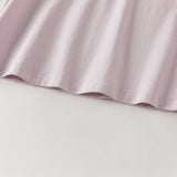 Dave&Bella Toddler Girls White/Purple Doll Collar Cotton Soft Breathable T-shirts