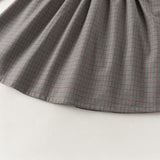 Dave&Bella Toddler Girls Red Doll Collar Striped Soft Comfortable Cotton A-line Dress
