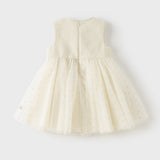 Dave&Bella Toddler Girls Beige Party Birthday Fashion Sleeveless A-line Mesh Dress