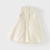 Dave&Bella Toddler Girls Beige Party Birthday Fashion Sleeveless A-line Mesh Dress