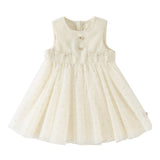 Dave&Bella Toddler Girls Beige Party Birthday Fashion Sleeveless A-line Mesh Dress