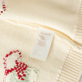 Dave&Bella Toddler Girls White Cherry Jacquard Doll Collar Comfortable Cardigans