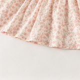 Dave&Bella Toddler Girls Pink Floral Doll Collar Cozy Cotton Pant Suits