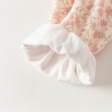 Dave&Bella Toddler Girls Pink Floral Doll Collar Cozy Cotton Pant Suits